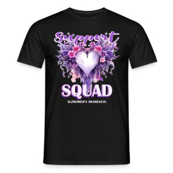 Support Squad Floral Heart Wings Alzheimer's Aware - Männer T-Shirt - Schwarz - Vorne - AI Model Male 178 light (178cm)