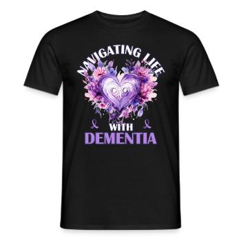 Floral Heart Inspiring Alzheimer's Awareness Suppo - Männer T-Shirt - Schwarz - Vorne - AI Model Male 178 light (178cm)