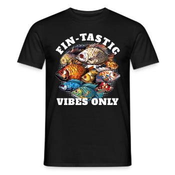 Fintastic Vibes Only Funny Cichlid Breeder Fish Lo - Männer T-Shirt - Schwarz - Vorne - AI Model Male 178 light (178cm)