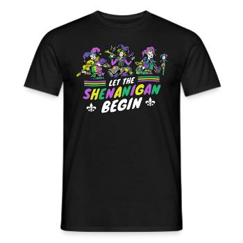 Let The Shenanigans Begin Funny Mardi Gras Carniva - Männer T-Shirt - Schwarz - Vorne - AI Model Male 178 light (178cm)