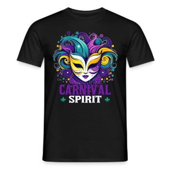 Vintage Mardi Gras Mask New Orleans Carnival - Männer T-Shirt - Schwarz - Vorne - AI Model Male 178 light (178cm)