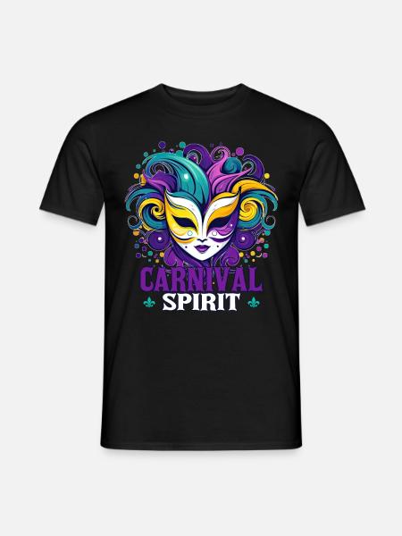 Vintage Mardi Gras Mask New Orleans Carnival - Männer T-Shirt - Schwarz