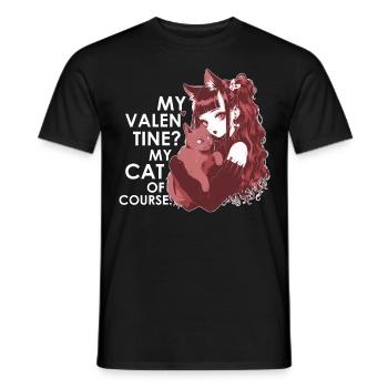 My Valentine Cat Goth Girl Harajuku Emo Anime Aest - Männer T-Shirt - Schwarz - Vorne - AI Model Male 178 light (178cm)