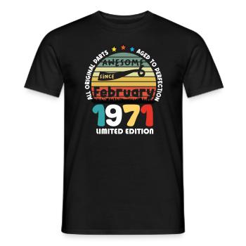 53 Years Old Made In 1971 Vintage February 1971 - T-shirt homme - noir - Devant - AI Model Male 178 light (178cm)