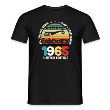 59 Years Old Made In 1965 Vintage February 1965 - Men's T-Shirt - black - Front - AI Model Male 178 light (178cm)