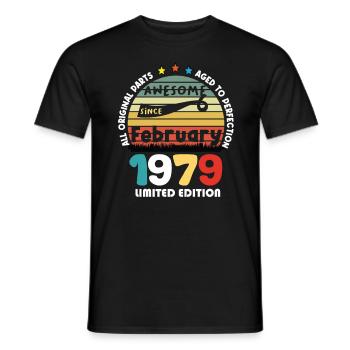 45 Years Old Made In 1979 Vintage February 1979 - T-shirt homme - noir - Devant - AI Model Male 178 light (178cm)