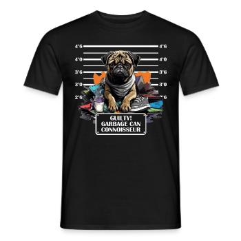 Pug Mug Shot Funny Prisoner Pet Dog Lover - Männer T-Shirt - Schwarz - Vorne - AI Model Male 178 light (178cm)