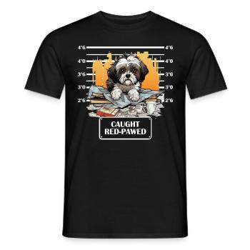 Cute Shih Tzu Mug Shot Dog Funny Pet Parenting - Männer T-Shirt - Schwarz - Vorne - AI Model Male 178 light (178cm)