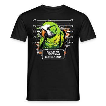 Green Quaker Parakeet Mug Shot Funny Parrot Lover - Männer T-Shirt - Schwarz - Vorne - AI Model Male 178 light (178cm)