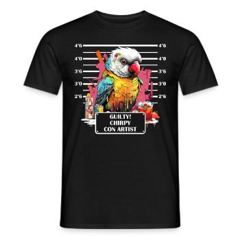 Cockatiel Parrot Mug Shot Funny Talking Bird - Männer T-Shirt - Schwarz - Vorne - AI Model Male 178 light (178cm)