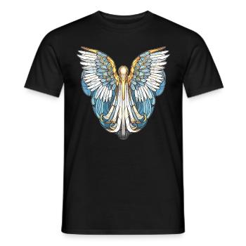 Modern Stained Glass Angel Mosaic Spiritual - Männer T-Shirt - Schwarz - Vorne - AI Model Male 178 light (178cm)