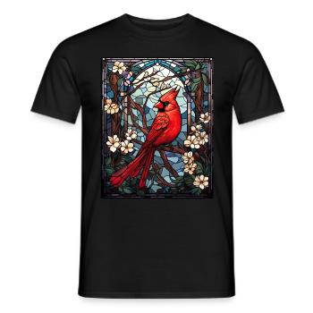 Red Cardinal Stained Glass Bird Watching Birding - Männer T-Shirt - Schwarz - Vorne - AI Model Male 178 light (178cm)