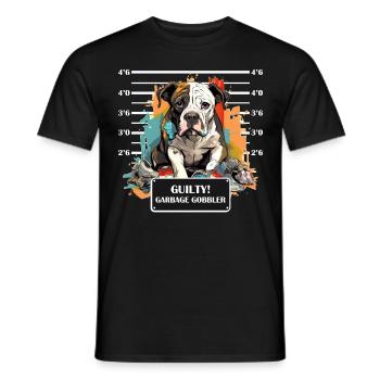 American Bulldog Mug Shot Funny Bully Dog - Männer T-Shirt - Schwarz - Vorne - AI Model Male 178 light (178cm)