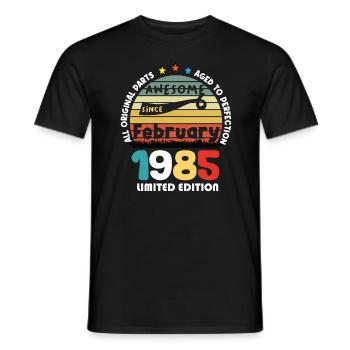 39 Years Old Made In 1985 Vintage February 1985 - T-shirt homme - noir - Devant - AI Model Male 178 light (178cm)
