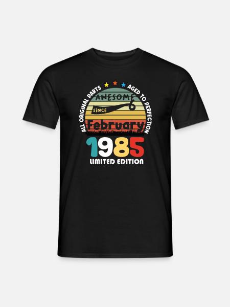 39 Years Old Made In 1985 Vintage February 1985 - Men's T-Shirt - black