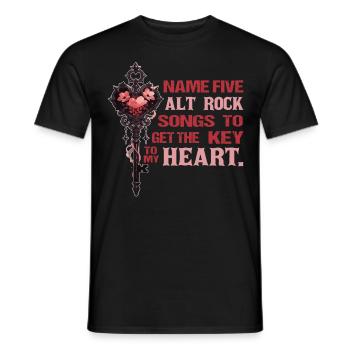 Emo Valentine Heart Key Gothic Alternative Rock Lo - Männer T-Shirt - Schwarz - Vorne - AI Model Male 178 light (178cm)