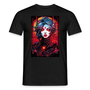 Cyber Goth Gothcore Anime Stained Glass Artist - Männer T-Shirt - Schwarz - Vorne - AI Model Male 178 light (178cm)