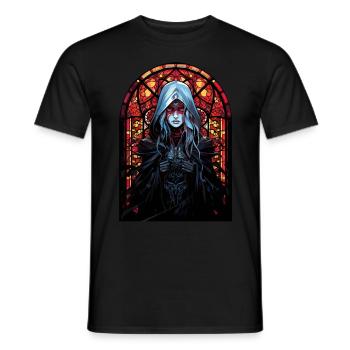 Grim Reaper Anime Girl Japanese Mosaic Stained Gla - Männer T-Shirt - Schwarz - Vorne - AI Model Male 178 light (178cm)
