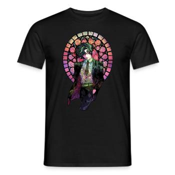 Seinen Manga Anime Stained Glass Japanese Aestheti - Männer T-Shirt - Schwarz - Vorne - AI Model Male 178 light (178cm)