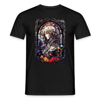 Isekai Anime Husbando Manga Stained Glass Mandala - Männer T-Shirt - Schwarz - Vorne - AI Model Male 178 light (178cm)