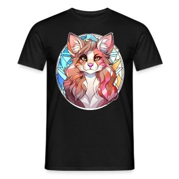 Cute Furry Girl Anime Con Fursuit Cosplay Costume - Männer T-Shirt - Schwarz - Vorne - AI Model Male 178 light (178cm)