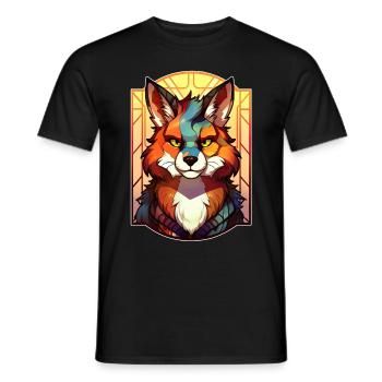 Cool Furry Fox Anime Fursuit Furry Fandom Pride - Männer T-Shirt - Schwarz - Vorne - AI Model Male 178 light (178cm)