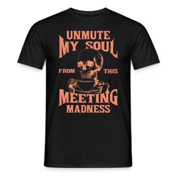 Skeleton Drinking Coffee Grunge Gothic Work Virtua - Männer T-Shirt - Schwarz - Vorne - AI Model Male 178 light (178cm)