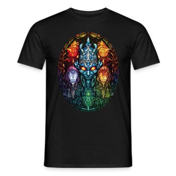 Elemental Spirit Witchcraft Stained Glass Occult P - Männer T-Shirt - Schwarz - Vorne - AI Model Male 178 light (178cm)