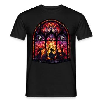 Wicca Dancing Witch Stained Glass Neopaganism Witc - Männer T-Shirt - Schwarz - Vorne - AI Model Male 178 light (178cm)