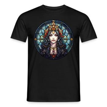 Wiccan Deity Triple Goddess Stained Glass Paganism - Männer T-Shirt - Schwarz - Vorne - AI Model Male 178 light (178cm)