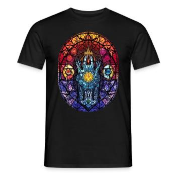 Wicca Elements Occult Witchcraft Stained Glass - Männer T-Shirt - Schwarz - Vorne - AI Model Male 178 light (178cm)