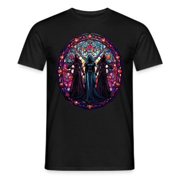 Occult Witches Wicca Witchcraft Stained Glass Paga - Männer T-Shirt - Schwarz - Vorne - AI Model Male 178 light (178cm)