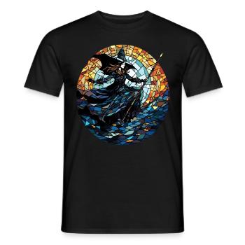 Stained Glass Village Witch Occult Geometric Witch - Männer T-Shirt - Schwarz - Vorne - AI Model Male 178 light (178cm)
