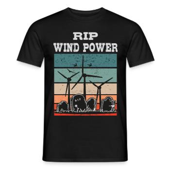 Wind Power RIP, No to Wind Energy - Men's T-Shirt - black - Front - AI Model Male 178 light (178cm)