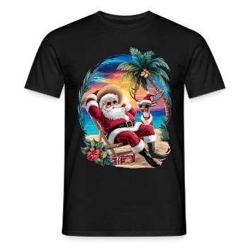Noël en juillet - T-shirt homme - noir - Devant - AI Model Male 178 light (178cm)