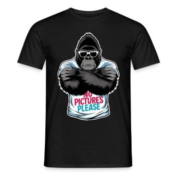 Keine Bilder bitte - Männer T-Shirt - Schwarz - Vorne - AI Model Male 178 light (178cm)