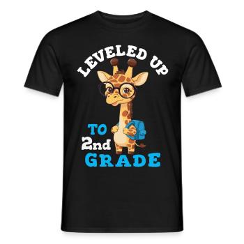 Leveled up to 2nd Grade - Funny Giraffe - Men's T-Shirt - black - Front - AI Model Male 178 light (178cm)