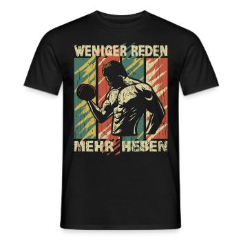 Bodybuilding mehr Heben Fitnesscenter train hard - Männer T-Shirt - Schwarz - Vorne - AI Model Male 178 light (178cm)