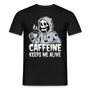 La caféine me maintient en vie, Grim Reaper, amateur de café - T-shirt homme - noir - Devant - AI Model Male 178 light (178cm)
