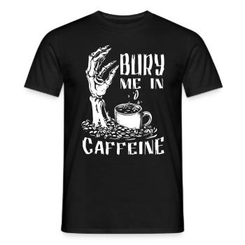 Bury Me In Caffeine Skeleton Funny Coffee Lover Go - Men's T-Shirt - black - Front - AI Model Male 178 light (178cm)