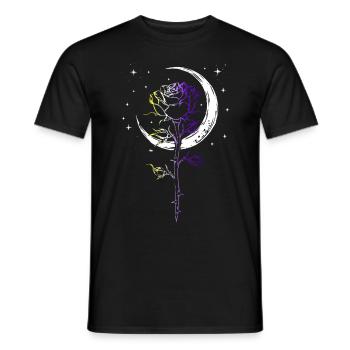 Mystical Rose Crescent Moon LGBTQ Nonbinary Flag W - Männer T-Shirt - Schwarz - Vorne - AI Model Male 178 light (178cm)