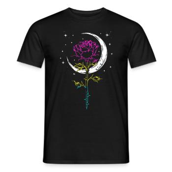 Mystical Rose Crescent Moon LGBTQ Pansexual Flag W - Men's T-Shirt - black - Front - AI Model Male 178 light (178cm)