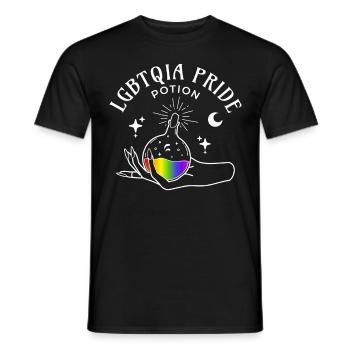LGBTQIA Pride Potion Witchy Celestial Gothic Wicca - Men's T-Shirt - black - Front - AI Model Male 178 light (178cm)