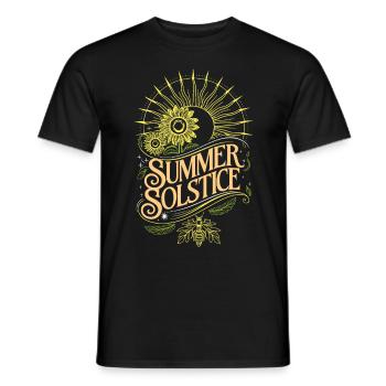 Mystique Solstice d’été Boho Tournesol Hippie Wit - T-shirt homme - noir - Devant - AI Model Male 178 light (178cm)