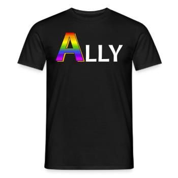 Ally LGBTQ Inspirational Pride Month Queer - Men's T-Shirt - black - Front - AI Model Male 178 light (178cm)