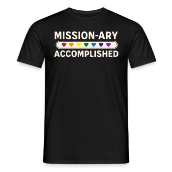 Missionnaire Accomplir Arc-en-ciel Coeurs Sarcastique LGB - T-shirt homme - noir - Devant - AI Model Male 178 light (178cm)