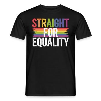 Straight for Equality Fierté LGBTQ inspirante - T-shirt homme - noir - Devant - AI Model Male 178 light (178cm)