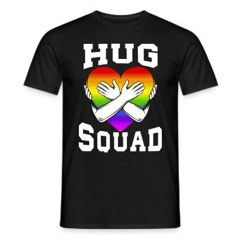 Hug Squad LGBTQ Funny Hugging Pride Matching - Männer T-Shirt - Schwarz - Vorne - AI Model Male 178 light (178cm)