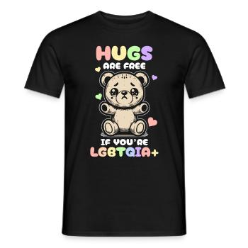 Hugs Are Free Cute Bear LGBTQIA Pride Month Ally - Männer T-Shirt - Schwarz - Vorne - AI Model Male 178 light (178cm)