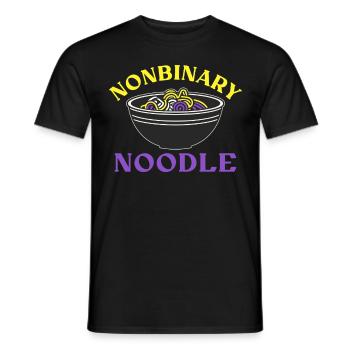 Nonbinary Noodle Ramen Lover Funny LGBTQ Ally Prid - Männer T-Shirt - Schwarz - Vorne - AI Model Male 178 light (178cm)